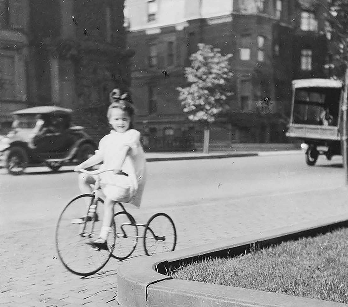 Emily Howe on Beacon Street in Boston MA about 1918